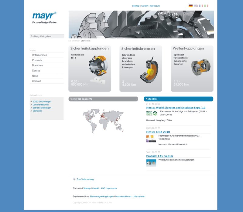 mayr®Power Transmission apresenta website remodelado